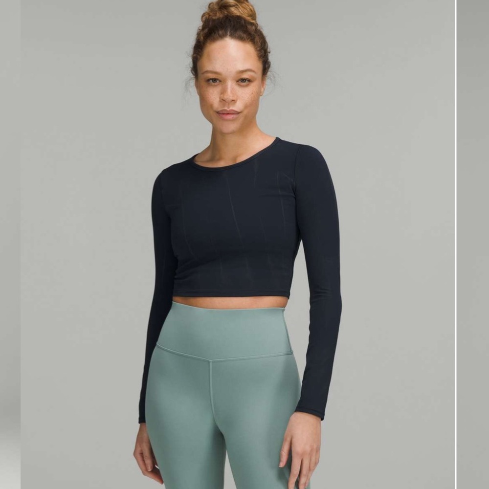 Lululemonn wunder train long sleeve cropped shirt size 4